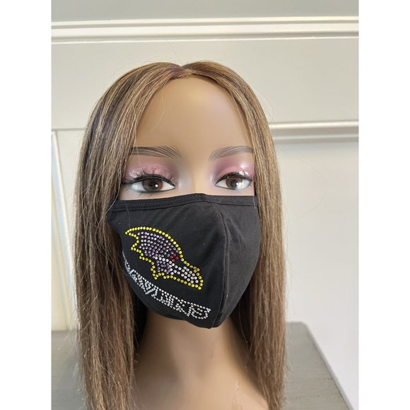 Baltimore Ravens Bling Rhinestone Face Mask Side Logo - Picture 6 of 13